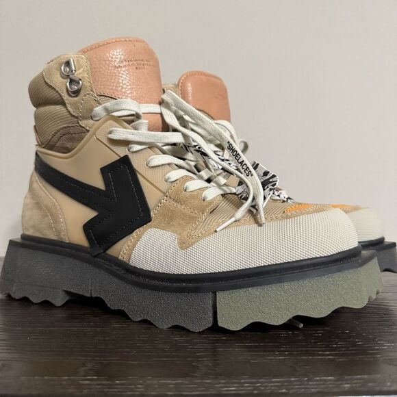 Off-White Virgil Abloh Sneaker Hiking Boot Size 43 Arrow Motif Deadstock - Picture 2 of 16